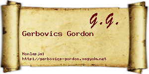 Gerbovics Gordon névjegykártya